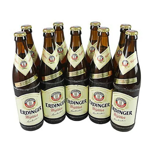  4,66€/1l) Erdinger Hefe Weißbier (9 Flaschen à 0,5 l / 5,3 % vol.