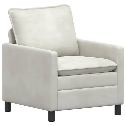 vidaXL Samt Sofa Creme 76 x 81 x 87,5 cm - Modernes 1-Sitzer Sofa in Creme, gefertigt aus hochwertigem Samt für stilvollen Komfort. Mit robustem Metallrahmen und ergonomischem Design ist es ideal für entspannte Stunden in jedem Raum.
