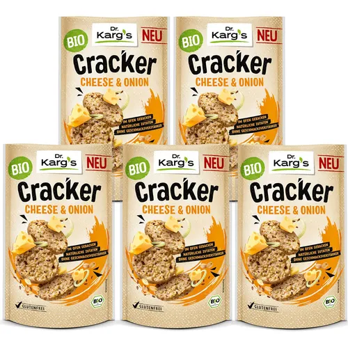 Dr. Kargs Bio Cheese und Onion Cracker herzhaft knusprig 85g 5er Pack