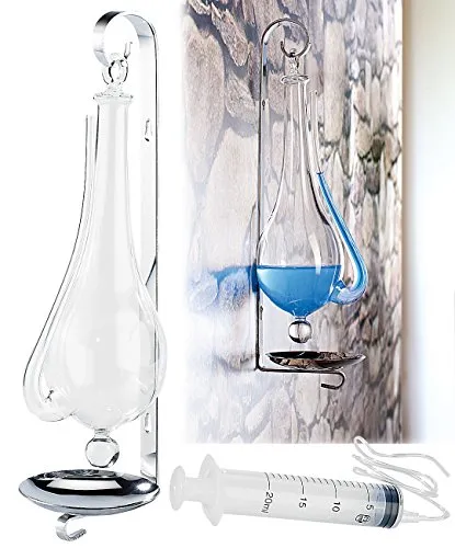 infactory Goetheglas: Historisches Wetter-Barometer aus Glas - Hygrometer und dekoratives Wohnaccessoire in einem • Zuverlässige Wettervorhersage mit Retro-Design • Inklusive Wandhalterung und Einfüllspritze für einfaches Handling.