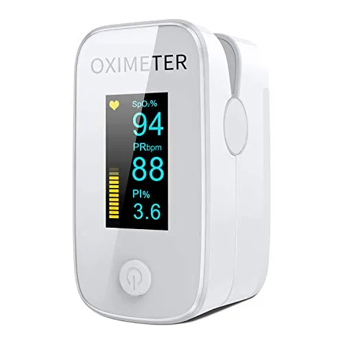 Pulsoximeter,Fingerpulsoximeter,Oximeter ideal zur schnellen Messung der Sauerstoffsättigung (SpO2)-Einfacher Pulsmesser für Erwachsene–OLED Anzeige