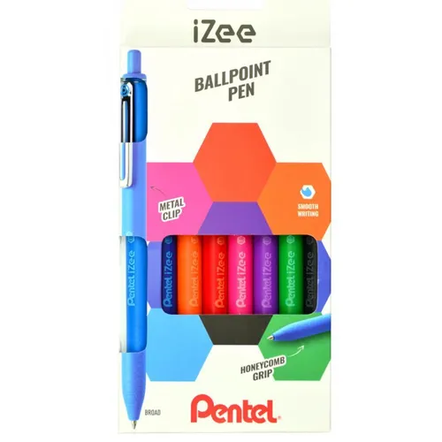 Pentel Druck-Kugelschreiber iZee, 8er Etui