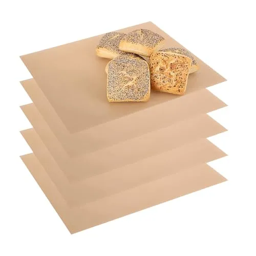 com-four® 5x Dauerbackfolie aus Teflon in braun von COM-FOUR