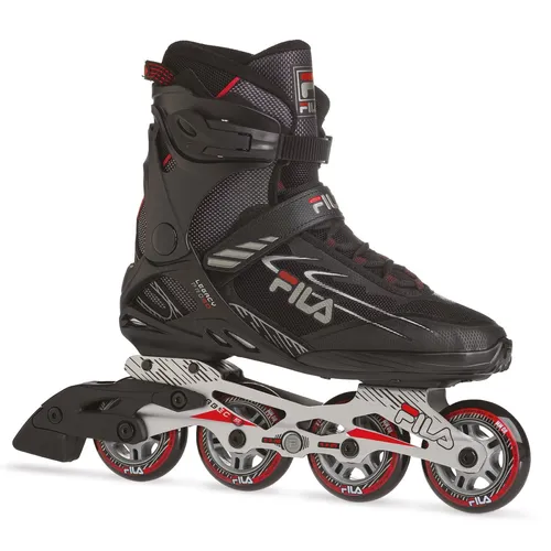 FILA Skates Legacy Pro 80 Black/Red, 10,5 - Hochwertige Inliner für Männer - Inliner mit 80 mm Rollengröße und ABEC 5 Kugellagern für ein schnelles und sicheres Fahrerlebnis. Ideal für sportliche Aktivitäten und Freizeit.