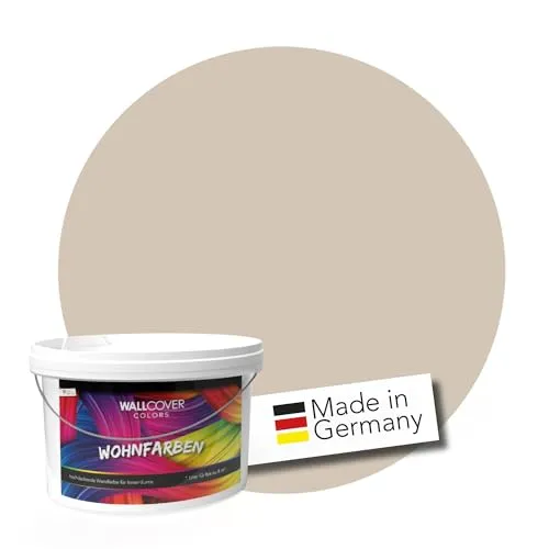 WALLCOVER Wandfarbe Cappuccino | 5L für 40m² | Hochdeckende Innenfarbe Matt