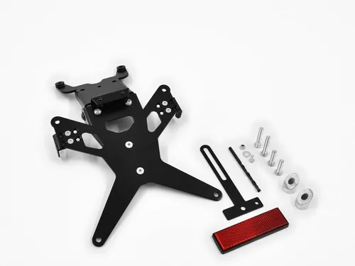 ZIEGER Kennzeichenhalter X-Line für KTM 990 Super Duke R (2009-2011) - Hochwertiger Kennzeichenhalter für KTM 990 Super Duke R mit sportlicher Optik, verstellbarem Neigungswinkel und ohne TÜV-Eintragung notwendig. Ideal für eine perfekte Passform und lange Lebensdauer.