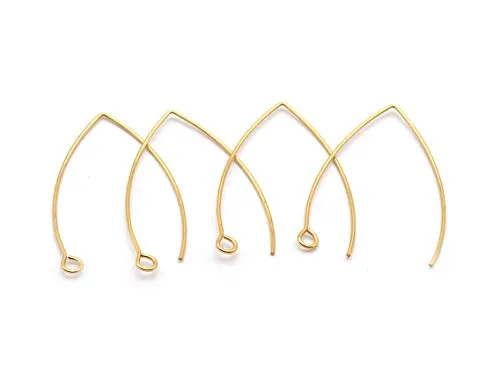 Vintageparts Schlichte Ohrhänger aus 304 Edelstahl in goldfarben 4 Stück zum Schmuck selber basteln Mädchen Damen Unisex Ohrringe Ohrhaken Ohrhänger