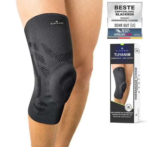 BLACKROX Kniebandage TUYANIM - Vergleichssieger 2025, Gr. S - XXL - Die BLACKROX Kniebandage bietet gezielte Unterstützung für Damen und Herren. Ideal für Sportarten wie Basketball, Tennis und Laufen. Schmerzlindern und Verletzungen vorbeugen – für mehr Sicherheit im Alltag und Sport.