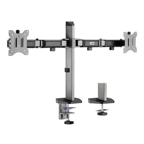 Ergo Office ER-449 Deluxe 2-Fach Gelenk-Monitorhalterung - TV-Wand- & Deckenhalterungen für 2 Monitore (17-32 Zoll) mit Full Motion: Höhenverstellbar, schwenkbar und neigbar für optimalen Blickwinkel, plus integriertes Kabelmanagement.