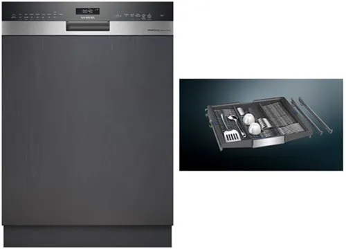 Siemens SN55ESS0BD (gebürsteter stahl) Teilintegrierter Einbau-Geschirrspüler 60 cm