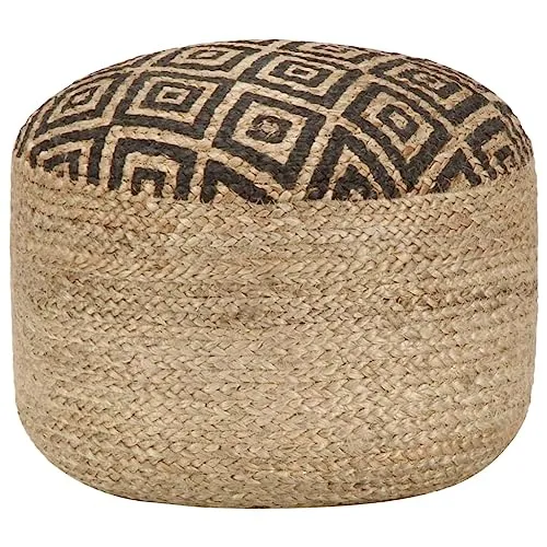 Produktbild vidaXL Handgefertigter Sitzpuff Pouf in Schwarz