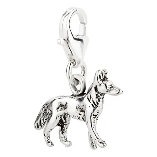 Charm Anhänger Hund Schäferhund aus 925 Sterling Silber (18x11mm)