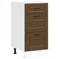 DELUKE Küchenunterschrank SAMU in Braun Eichen-Optik – 40x46x81,5 cm