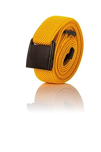 Olata Elastischer, Verstellbarer Unisex-Gürtel mit Kunststoffschnalle – Bequem und Langlebig für den Alltag. Gelb