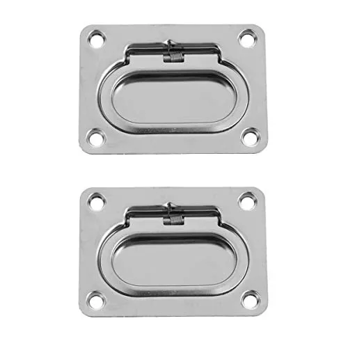 Smavles Flush Hatch Locker 2 Stück Lukenheber Einlassgriff Bodenheber Edelstahl Griff Bootsluke Versteckter Griff des Kabinetts,für Boot Marine Yacht