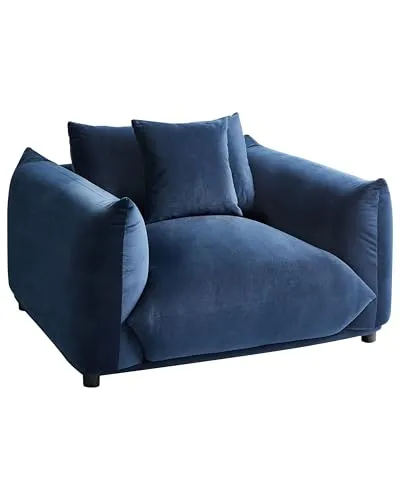 Beliani Sessel Dunkelblau Samt in blau von Beliani