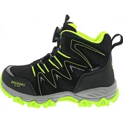 Dockers by Gerli Kinder Trekking Wanderschuhe Schwarz/Grün – Robuste Outdoor-Stiefel - Wanderschuhe für Jungen, wetterfest und atmungsaktiv mit praktischen Drehverschluss. Ideal für Abenteuer in der Natur!