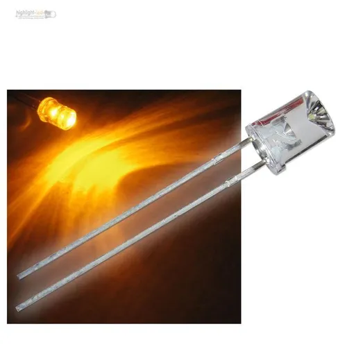 LEDs 5mm konkav gelb breit abstrahlend, Leuchtdioden gelbe concave LED 100