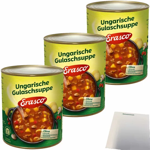 Erasco Ungarische Gulaschsuppe 3er pack 3x770ml Dose usy Block