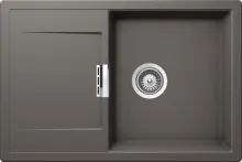 Schock Mono D-100-FB Granitspüle mit Ablauffernbedienung, reversibel, silverstone - Sanitäranlagen & Zubehör - Hochwertige Cristadur-Oberfläche für maximale Langlebigkeit und einfache Reinigung, ideal für moderne Küchen.