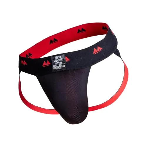 Mm Wendbarer Jockstrap, Schwarz/Rot, XL von MM