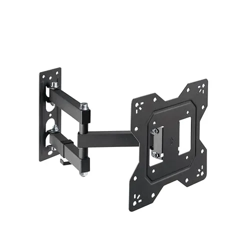 conecto TV Wandhalterung mit Gelenkarm, flexibel neig- und schwenkbare Universalhalterung, max. VESA 200x200 mm, für 23-43 Zoll Flach- und Curved-Monitore bis 30 kg, schwarz