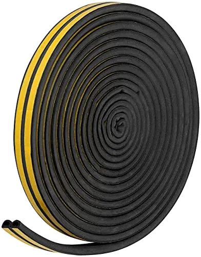 AGT Fensterdichtung: Selbstklebendes Fenster- & Türen-Profil-Dichtungsband, 16 m, schwarz (Tür abdichten, Fenster abdichten Klebeband, Dichtung selbstklebend)