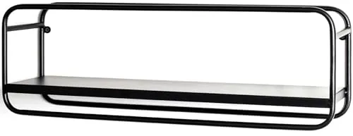 HAKU Möbel Wandregal schwarz - 60 x 15 x 20 cm, dekorativ und praktisch mit viel Platz für Ihre Gegenstände