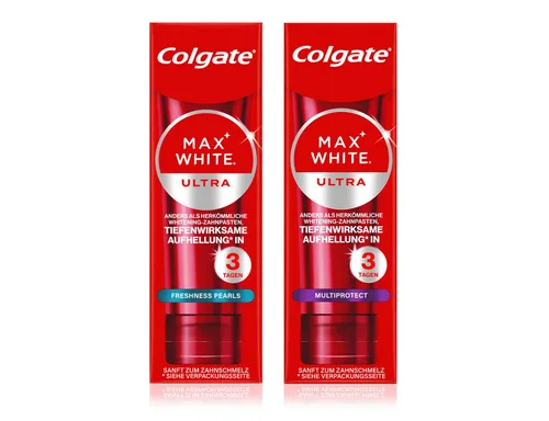 Colgate Zahnbleaching-Paste Max White Smile Restock, Whitening Zahnpasta Set, 2x 50ml, Activeshine Technologie