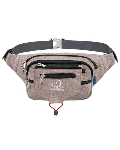 WATERFLY Bauchtasche Gürteltasche Damen und Herren Sport Hüfttasche für Laufen Fitness Joggen Wandern Khaki