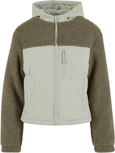 Urban Classics Ladies Sherpa Crinkle Nylon Mix Jacket palegreen/stonegreen, M - Funktionsjacke aus atmungsaktivem Material, ideal für Übergangszeiten und leichte Aktivitäten. Vielseitig einsetzbar in verschiedenen Designs und Farben, perfekt für Alltag und Reisen.