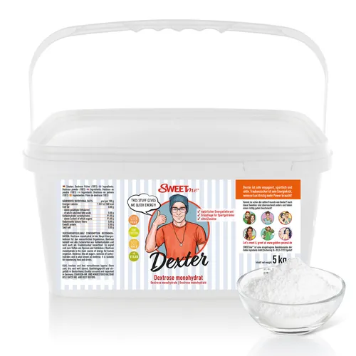 Dexter DEXTROSE monohydrat Pulver 5 kg Traubenzucker Energielieferant 100% rein