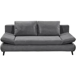 Mid.you Schlafsofa, Anthrazit, Kunststoff, 2-Sitzer, 212x88x101 cm, Schlafen auf Sitzhöhe, Rücken echt, Wohnzimmer, Sofas & Couches, Schlafsofas, Schlafsofas mit Bettkasten