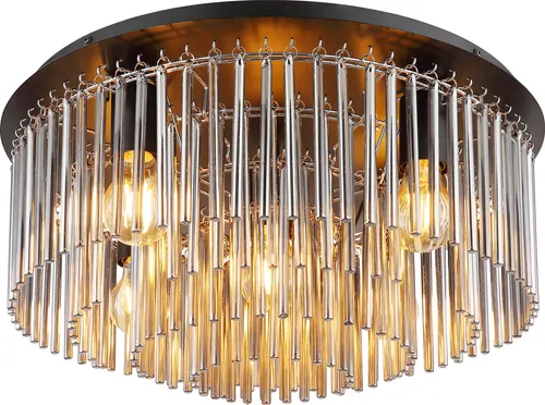 GLOBO LIGHTING Deckenleuchte GORLEY - Moderne Deckenleuchte mit elegantem Glasstab-Design, ideal für stilvolle Wohnräume. Ohne Leuchtmittel, einfach zu montieren und in schwarz matt.
