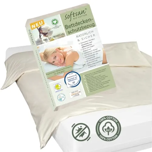 Softsan Bio Baumwolle Bettdecken Encasing für Kinder | Anti Milben Schutzbezug - Bettbezüge aus Bio Baumwolle mit extra Milbenschutz. Genießen Sie erholsamen Schlaf und wachen Sie erfrischt auf – perfekt für Allergiker!