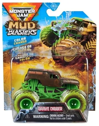Monster Jam Mud Blasters Color Change Series 1 Grave Digger, Die-Cast Monster Truck