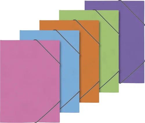 BRUNNEN Präsentationsordner Ringbuch Fact! plus A4 Pressspankarton 15mm 2 Ringe sortiert Gummizug