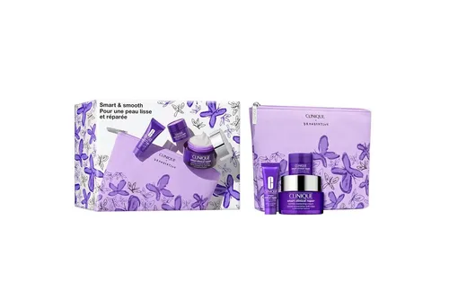 Clinique Smart Cream Value Set - Medizinische Körperpflege: Hochwirksames Anti-Aging Set mit Creme, Serum und Augencreme zur sichtbaren Reduzierung von Falten und Linien, inklusive praktischer Kosmetiktasche.