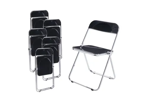 en.casa Klappstuhl 6er Set, »Pornainen« Besucherstuhl Schwarz