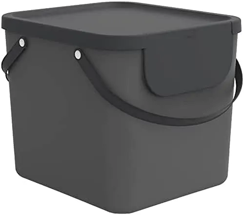 Rotho Albula Wäschesammler 40l mit Deckel - Wäscheboxen mit 40l Volumen, aus recyceltem Kunststoff, ideal für die Wäschesortierung mit zwei Tragegriffen und praktischem Deckel – platzsparend und erweiterbar.