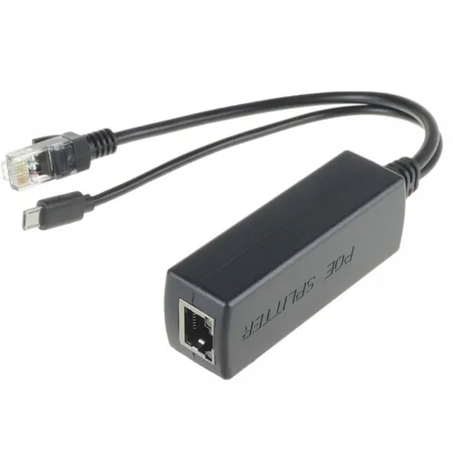 BerryBase PoE Splitter RJ45 48V > Micro USB 5V 2,5A - Power-over-Ethernet Lösung für Raspberry Pi, ideal zur Stromversorgung über Ethernet