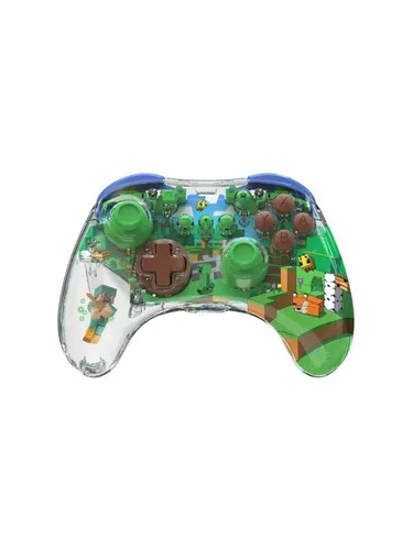 PDP Nintendo Switch REALMz - MINECRAFT FOREST Wireless Controller - Controller für Nintendo Switch mit integrierter Sammlerfigur und LED-Beleuchtungseffekten, ideal für stundenlangen Spielspaß.