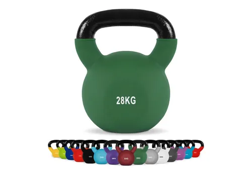 MSports® Kettlebell Kettlebell Professional Neopren 2 – 30 kg inkl. Übungsposter