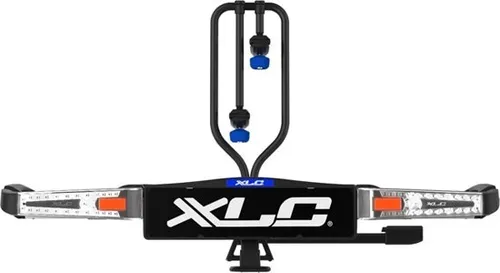 XLC-Azura Xtra LED 2.0 Fahrradträger - Faltbarer und kippbarer Fahrradträger für 2 E-Bikes, bis 60 kg belastbar, mit langlebiger LED-Beleuchtung und RDW-Gütezeichen für sicheres Reisen.