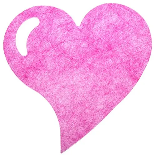 Platzdeckchen Herz fuchsia 6 Stück ca. 38 cm - Tischdeckchen Platzmatte - Vlies 4423