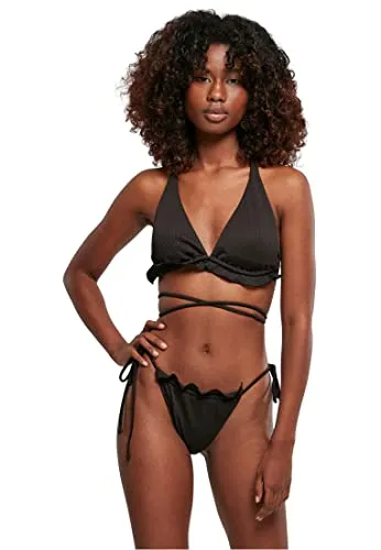 Urban Classics Damen Ladies Rib Babylock Triangle Bikini S Black - Bikinioberteile für Damen, modischer Triangel-Schnitt aus hochwertigen Materialien für optimalen Komfort und perfekten Sitz, ideal für Strand und Pool.