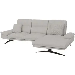 S-Style Möbel Ecksofa Kari mit Ottomane und hohen schwarzen Metallfüßen