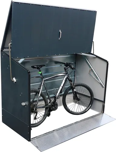 tepro Trimetals Metallgerätehaus Fahrradbox mit klappbarer Rampe