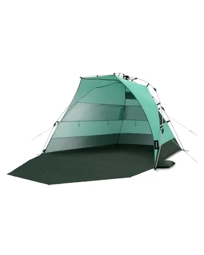 qeedo Quick Bay Pro Große Strandmuschel mit UV-Schutz (UV80) für 3 Personen inkl. Sandheringe und Roll-in-Bag Sonnenschutz für Familien, Kinder, Babys oder Hunde - Bahamamint