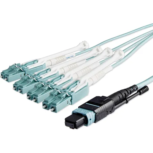 StarTech MPO/MTP to LC Breakout Cable - Plenum-Ra (10 m) - Hochwertiges Netzwerkkabel für schnelle Datenübertragung, ideal für professionelle Netzwerkinstallationen und mit flammhemmendem Plenum-Rating für zusätzliche Sicherheit.